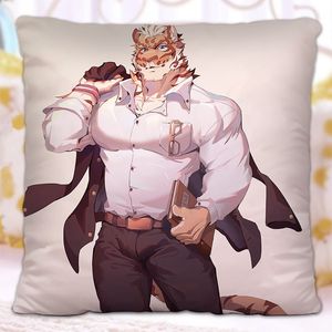 家有大猫林虎虎爷云豹石虎抱枕双面来图定制照片学生男女朋友礼物