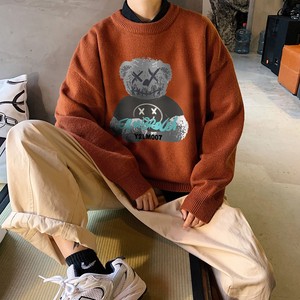 龚俊凌睿佟大为王一博朱一龙同款港风日系宽松毛衣休闲情侣针织衫