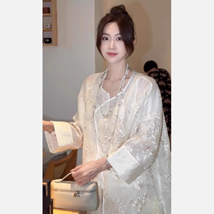 新中式女装国风白色防晒外套女2024夏季新款高级感超好看唐装上衣