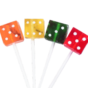 骰子棒棒糖网红荧光棒筛子糖塞子糖方块色子糖儿童零食骰子糖果