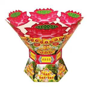 莲花盆烧纸拜佛