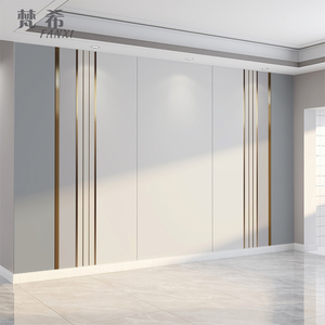 电视背景墙壁纸仿金属线条简约后现代客厅轻奢墙布沙发3d定制壁画