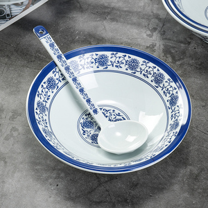 密胺青花瓷碗拉面碗仿瓷碗面馆餐厅塑料碗粉碗商用汤面碗牛羊汤碗
