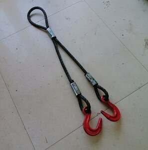 15毫米吊装钢丝绳套压扣一拖二搬运起重索具塔吊厂区维修作业工具