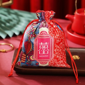 喜糖袋子结婚专用婚礼包装订婚装喜糖的喜袋创意手提袋丝绒布高级
