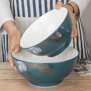 家用大碗可微波炉超大面碗大号炖菜碗餐具大碗欧式大汤碗陶瓷碗