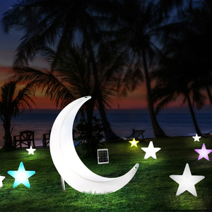 led发光五星灯婚庆装饰灯室内外小夜灯太阳能网红月亮秋千星星灯