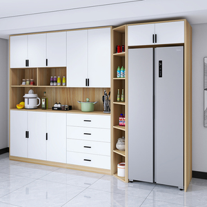 定制餐边柜实木高柜一体靠墙冰箱柜收纳储物柜家用餐厅酒柜组合柜