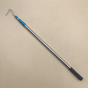 钩子长杆伸缩1.9米4m6米蓝套不锈钢伸缩杆单搭钩圆尖大号勾子中号