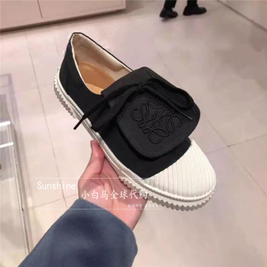 loewe/罗意威 新款刺绣帆布鞋logo翻盖饼干鞋圆头女鞋
