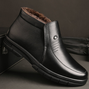 二棉鞋男士冬季东北加绒保暖软底一脚蹬休闲懒人中老年爸爸棉皮鞋