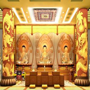 3d千手观音壁纸寺庙佛堂佛像菩萨壁画佛教客厅沙发电视背景墙纸