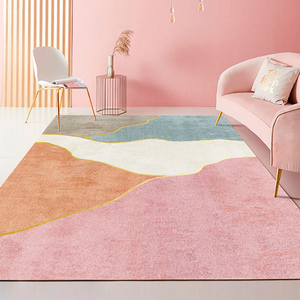 客厅地毯卧室满铺少女床边毯高级感轻奢粉色沙发茶几毯整铺地垫
