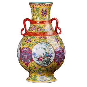 景德镇陶瓷花客瓶仿清乾件隆皇宫御用古董摆中式厅装饰品收藏礼品