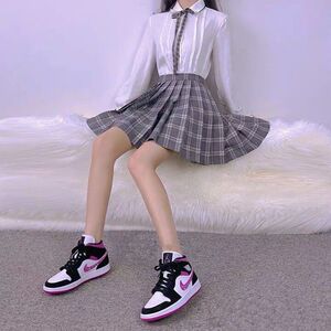 aj官网旗舰店官女鞋粉紫葡萄空军一号aj1樱花粉运动板鞋女运费险