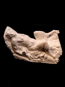 am博物 休息的潘神 仿石树脂雕塑 桌面摆件 古希腊罗马艺术