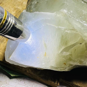 天然巴西天山冰翠原石白冰透水晶玉石金丝玉宝石客厅摆件雕刻原料