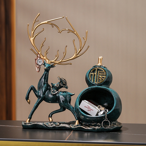 福鹿生财中式玄关钥匙收纳创意葫芦客厅装饰摆件家居饰品乔迁礼品