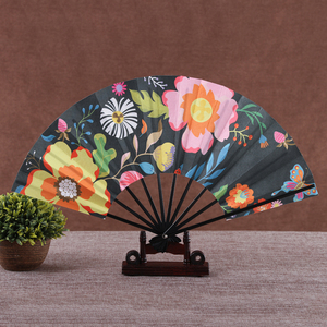 新款cos李贞贤同款大眼睛跳舞蹈c扇子韩国折扇将进酒日式绢布十骨