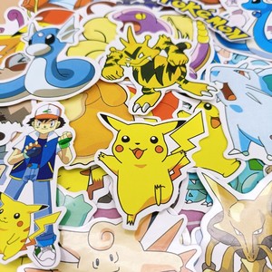 宠物小精灵贴纸神奇宝贝皮卡丘宝可梦吉他头盔手账装饰50贴画儿童