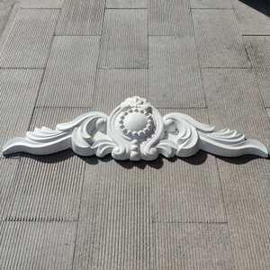 新品石膏山花门头花三角外墙贴花花饰门顶花室外12040cm长12米包