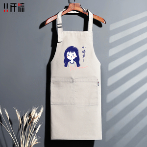 个性帆布围裙定制l印字印图片漂亮小姐姐家用厨房做饭围腰女夏季
