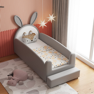 兔子儿童拼接床男孩婴儿拼接床加宽床拼接床边防撞儿童床延长床
