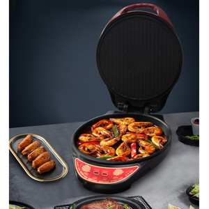 电烙锅烙烤家用双面加热电饼铛自动断电加深加大煎饼烙饼锅烤肉机