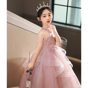 女童10岁生日公主蓬蓬裙小众轻奢高端花童礼服儿童主持人钢琴演奏