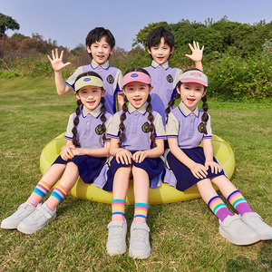 幼儿园园服夏季小学生校服套装儿童春夏款短袖运动会服饰纯棉班服