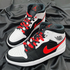 nkmy原创适配nike耐克aj1mid黑白熊猫红钩三色拼接cmfy鞋带zyf
