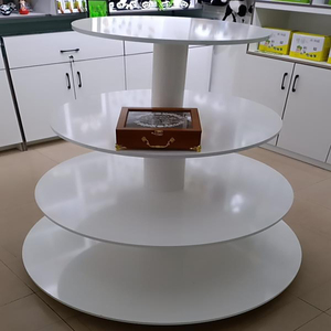 新圆柱花店中岛展示台圆形中岛柜超市货架零食堆头母婴鞋店展示架