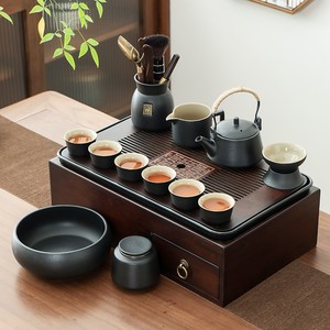 茶盘多功能收纳盒大号日式茶台功夫茶具收纳套装简约茶托盘茶海
