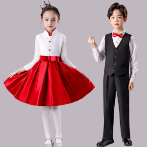演出服中小学生诗歌朗诵表演服装红歌大合唱团男女童亮恰旗舰店48