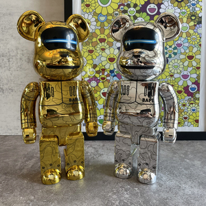 bearbrick400%电镀空山基bape联名暴力熊baby milo积木熊潮玩公仔
