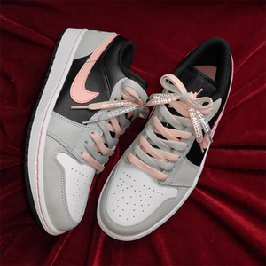 适配air jordan1 low 白黑粉色灰色fearless无畏鸳鸯双色aj1鞋带