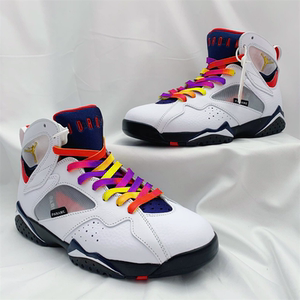 适配air jordan7黑白大巴黎热带扎染蓝红色渐变鸳鸯腰果花aj7鞋带
