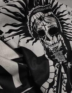 暗黑系圣母哥特匪帮宗教骷髅纹身挂布撒旦潮牌背景布原创乐队墙布