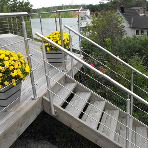 楼梯扶手护栏304不锈钢室外阳台别墅 现代家用栏杆圆管拉丝立柱