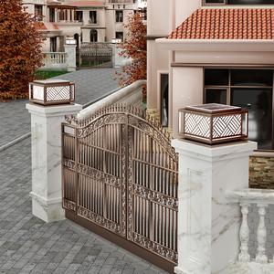 柱头灯太阳能户外新中式别墅围墙电镀不锈钢室外防水庭院门柱灯饰