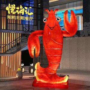 小龙虾模型大门口迎宾