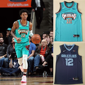 灰熊队12号贾莫兰特球衣男复古绿新赛季城市版刺绣背心篮球服套装