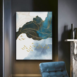 金鸿艳影客厅装饰画抽象线条竖版办公室墙画沙发背景画款30x40cm