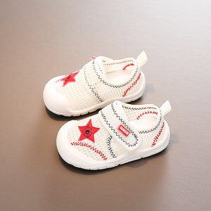 英国next road宝宝学步鞋夏季1-3岁女婴儿软底透气防滑网面小白鞋