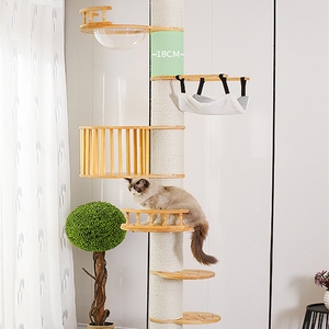 猫爬架通天柱实木免打孔猫爬住猫窝猫树一体大型顶天立地猫通天柱
