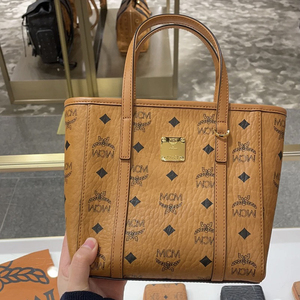 代购 mcm女包 经典印花迷你菜篮子单肩斜挎手提购物袋mini托特包