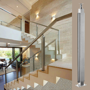 不锈钢玻璃楼梯扶手护栏阁楼阳台栏杆室内围栏u槽立柱幼儿园栏杆