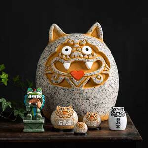 创意石敢当风狮爷降魔的家居书桌树脂摆件装饰闽南厦门石雕件礼物