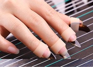 古筝指甲套免用胶布透气大号儿童演奏考级甲片演出古琴贴合透明