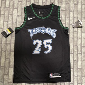 香港购专柜正品 森林狼罗斯球衣 25号复古黑色rose篮球服球裤城市